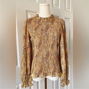 NWT Joie Smocked Blouse Size M
